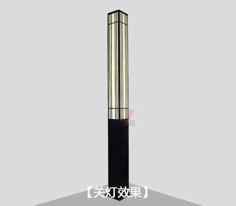 (QDJGDZ-021)現代簡約方形園林景觀燈柱關燈效果