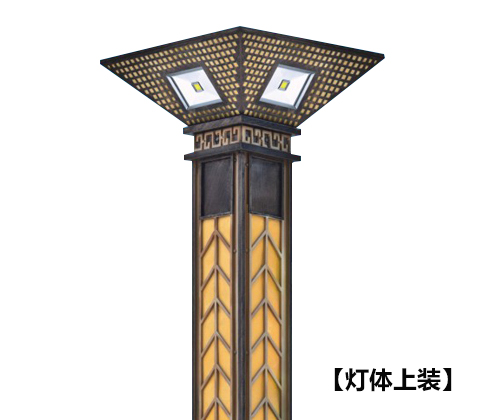 (QDJGDZ-033)廣場(chǎng)3米-5米方形中式特色景觀燈柱燈體頂部細(xì)節(jié)展示